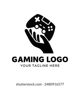 Game console and video games stick logo design template logo.