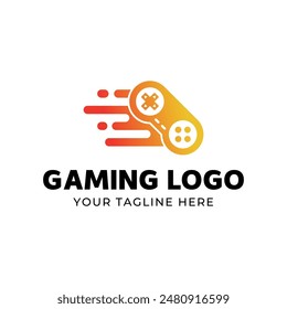 Game console and video games stick logo design template logo.
