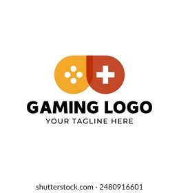 Game console and video games stick logo design template logo.