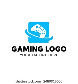 Game console and video games stick logo design template logo.