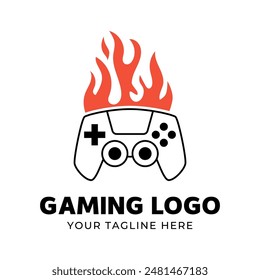 Game console and video games stick logo design template