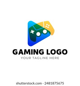 Game console and video games stick logo design template