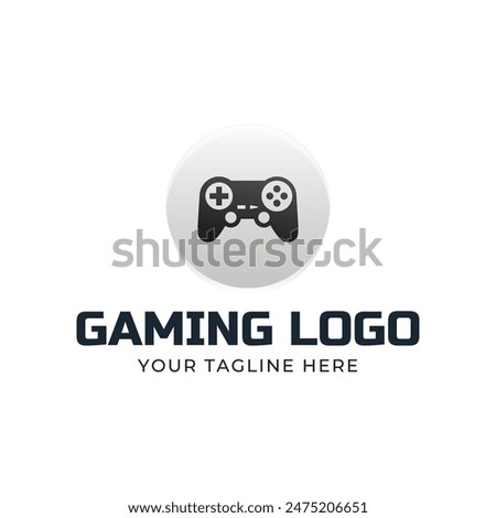 Game console and video games stick logo design template