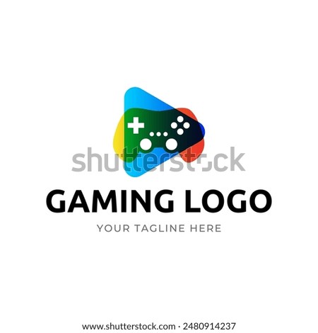 Game console and video games stick logo design template