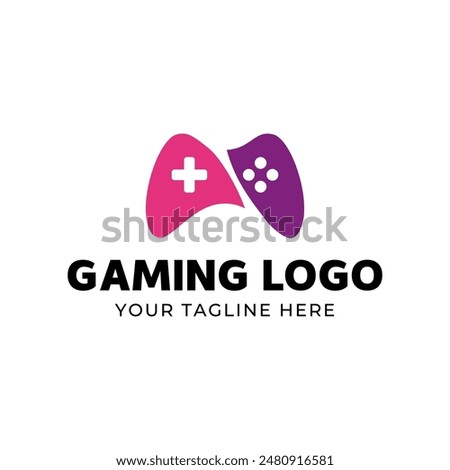 Game console and video games stick logo design template logo.