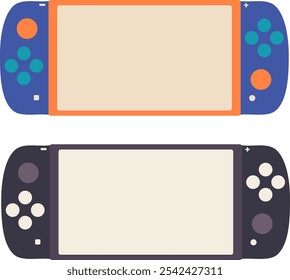 Game console. Video gaming devices retro for gamer. Vector art.