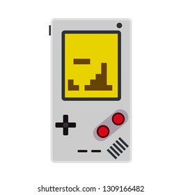 Game console video vector icon top view. Gaming joystick control button technology. Retro flat device controller