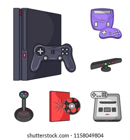 Game console and virtual reality cartoon icons in set collection for design.Game Gadgets vector symbol stock web illustration.