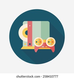 Game consoles flat icon with long shadow,eps10