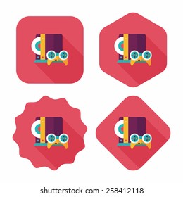 Game consoles flat icon with long shadow,eps10