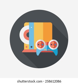 Game consoles flat icon with long shadow,eps10
