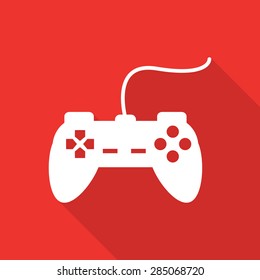 Game consoles flat icon with long shadow.