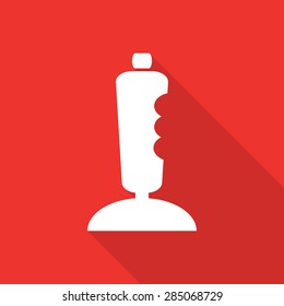 Game consoles flat icon with long shadow.