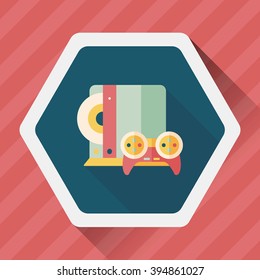 Game consoles flat icon with long shadow,eps10