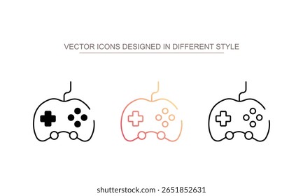 Icono de diseño de controlador de juegos con fondo blanco