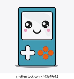 game control icon. Kawaii and technology. Vector graphic