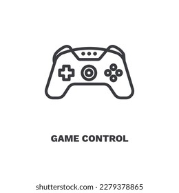 game control icon. Thin line game control icon from artificial intellegence collection. Outline vector isolated on white background. Editable game control symbol can be used web and mobile