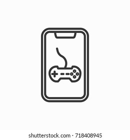 Game control smartphone icon, illustration isolated vector sign symbol