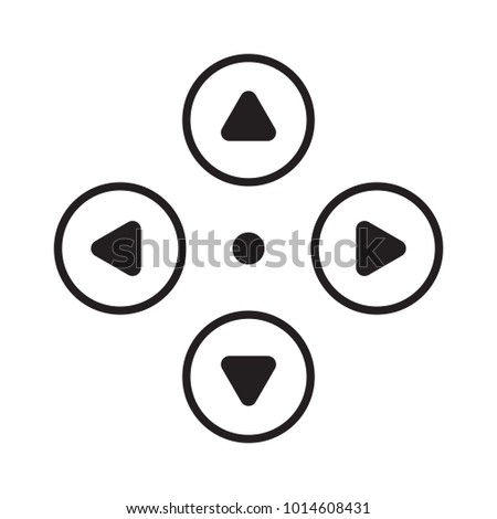 Game control. Video game controller. D-pad icon. Up, down, left and right buttons. Vector illustration
