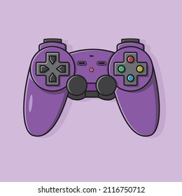 Game controller. Analog gaming vector illustration. Joystick with cartoon style. Gaming icon isolated background