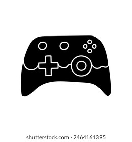 Game controller black hand drawn icon