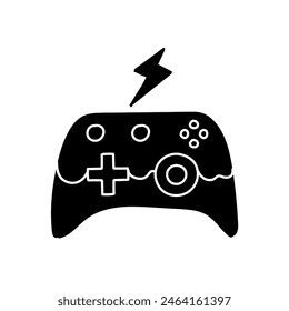 Game controller black hand drawn icon