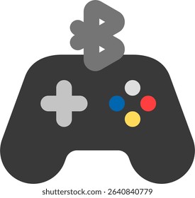 game controller bluetooth icon flat style design