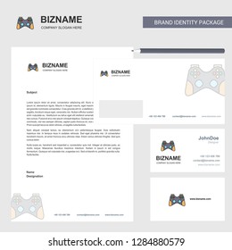 Game controller Business Letterhead, Envelope and visiting Card Design vector template