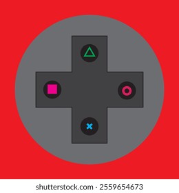 Game controller button illustration, button vector controller, gamepad for gaming