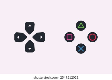 Game controller buttons vector illustator.