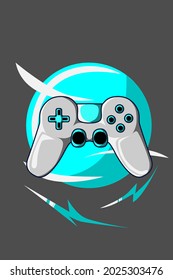 Game controller cartoon hand drawing vector illustration 