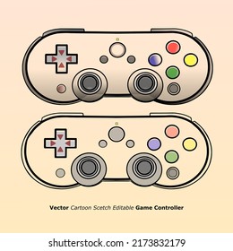 Game Controller Cartoon Scetch Design For Wallpaper Or Terchnology Content