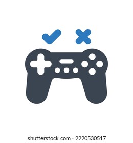 Game controller check icon (Vector illustration)