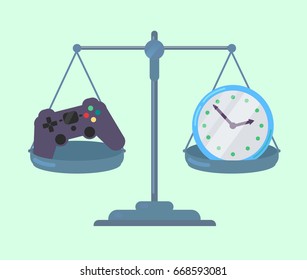 Game controller and clock on scales