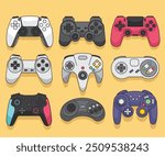 Game Controller Collection vector. Game Controller Collection flat vector. Game Joystick vector. Gamepad Vector.