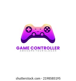 logotipo de gradiente colorido del controlador de juegos