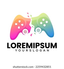 game controller colorful gradient logo design 