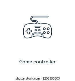 Game controller concept line icon. Linear Game controller concept outline symbol design. This simple element illustration can be used for web and mobile UI/UX.