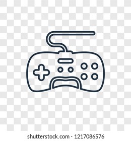 Game controller concept vector linear icon isolated on transparent background, Game controller concept transparency concept in outline style