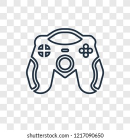 Game controller concept vector linear icon isolated on transparent background, Game controller concept transparency concept in outline style