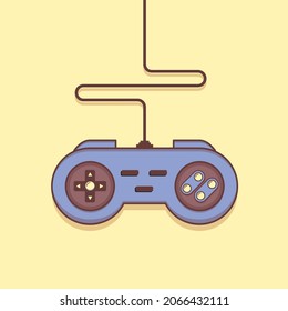 Game Controller Console Flat Design Illustration