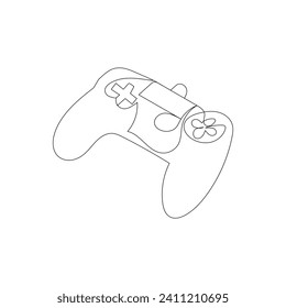 Game controller continuous one line drawing outline vector illustration