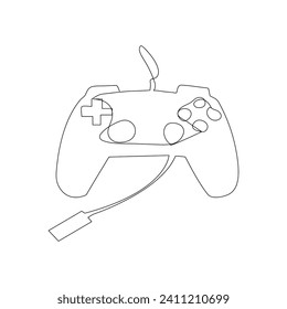 Game controller continuous one line drawing outline vector illustration