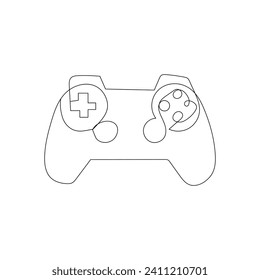 Game controller continuous one line drawing outline vector illustration