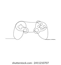 Game controller continuous one line drawing outline vector illustration