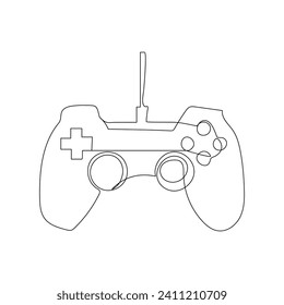 Game controller continuous one line drawing outline vector illustration