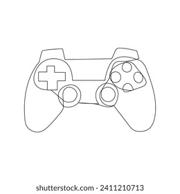 Game controller continuous one line drawing outline vector illustration