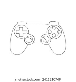 Game controller continuous one line drawing outline vector illustration