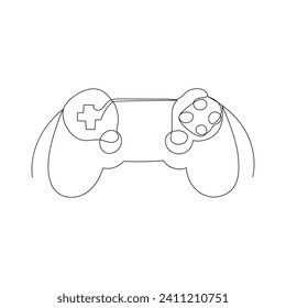 Game controller continuous one line drawing outline vector illustration