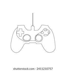 Game controller continuous one line drawing outline vector illustration